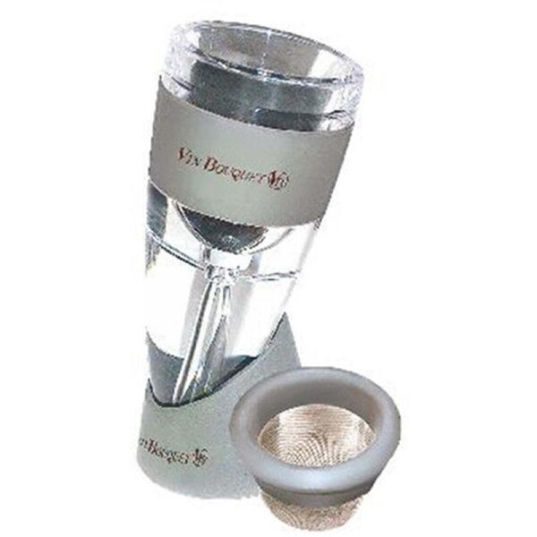 Vin Bouquet Wine Bottle Aerator Pourer On Stand Pouring Decanter Barware Clear