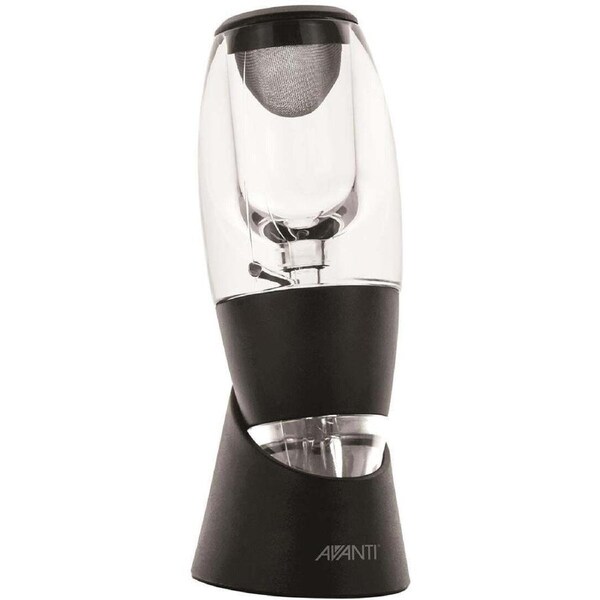 Avanti Deluxe Wine Bottle Aerator Pourer Decanter Pouring Barware Clear/Black