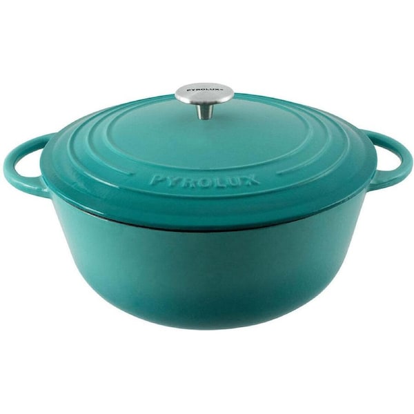 Pyrolux Pyrochef 28cm/6L Cast Iron Round French Oven Casserole w/ Lid Pot Aqua