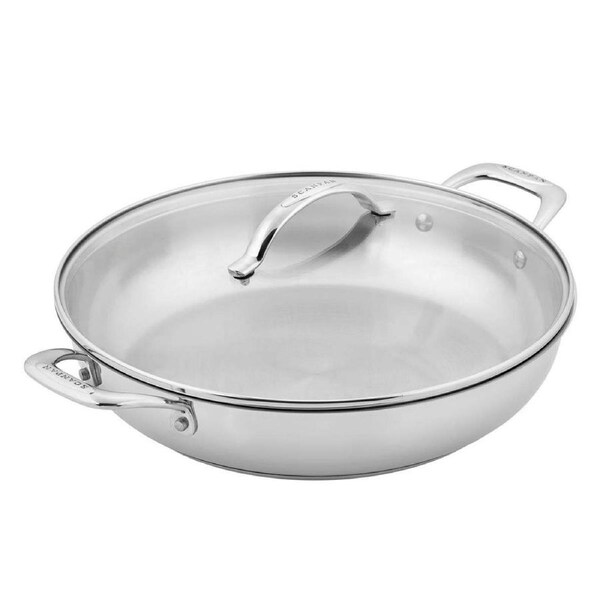 Scanpan 32cm Stainless Steel Chef Pan w/ Glass Lid Cover Round Induction Silver