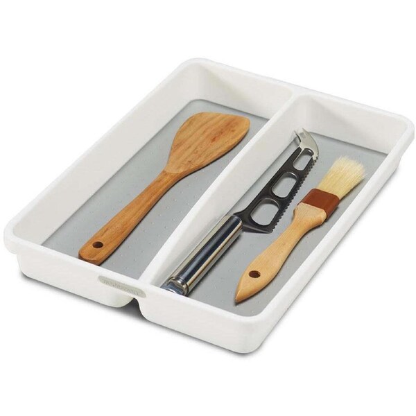 Madesmart 36cm 2-Compartment Mini Utensil Tray Kitchen/Office Organiser White