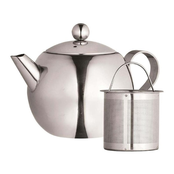 Avanti Nouveau 900ml Stainless Steel Teapot w/ Infuser Tea Brewing Kettle Silver