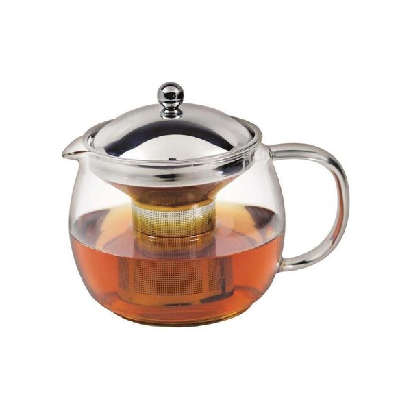 Avanti Eden 1.25L Glass Teapot w/ Infuser Tea Brewing Maker Kettle Pot Clear