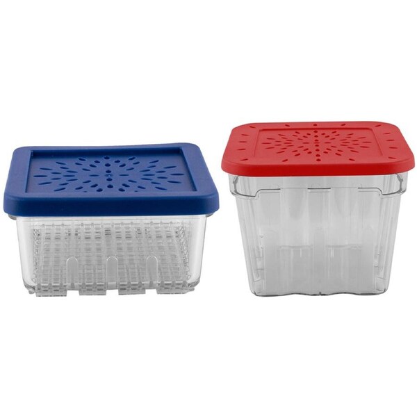 2pc Avanti 300ml/1L Berry Basket w/ Draining Lid Stackable Berries Container Set