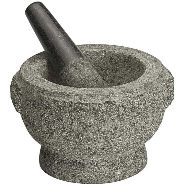 Avanti Granite 20cm Rough Green Mortar & Pestle Herb/Nut Crusher/Grinder Grey