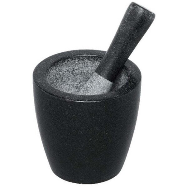 Avanti 13cm Tall Mortar & Pestle Herb/Nut Crusher Food Grinder/Pounder Black
