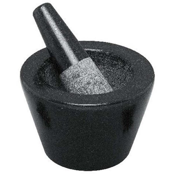 Avanti 13cm Conical Mortar & Pestle Herb/Nut Crusher Food Grinder/Pounder Black