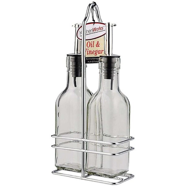 Kitchenworks Glass 150ml Oil & Vinegar Set Kitchen Condiment Container Dispenser
