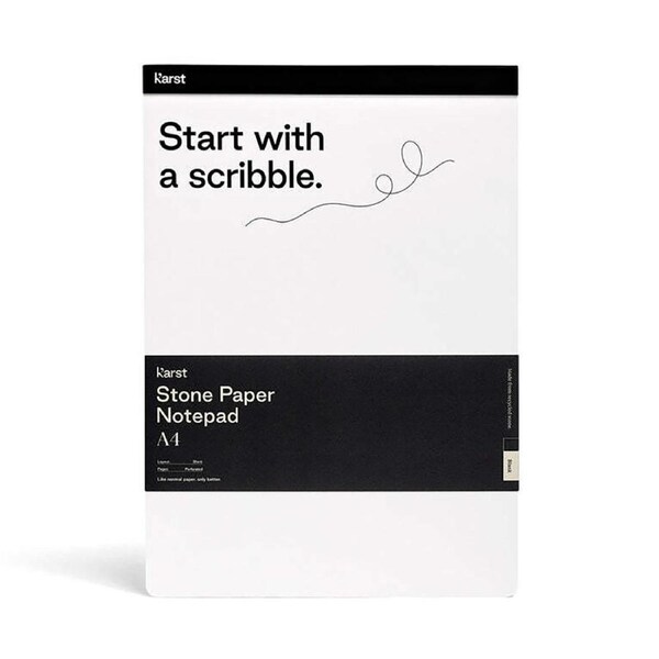 Karst 50-Sheets A4 Stone Paper Plain Notepad Stationery Writing Memo Pad Black