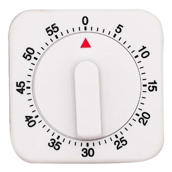 Avanti Square Mechanical Dial Display Timer Kitchen Baking/Cooking Alarm Clock
