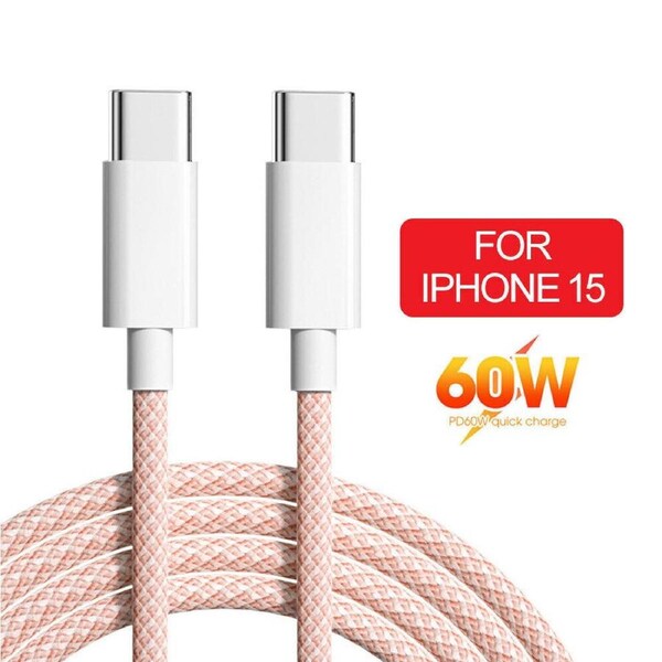 Pink Fast Pro Max Plus Ipad Type C Adapter Apple Iphone 15 16 Cable Charger Charging 2m