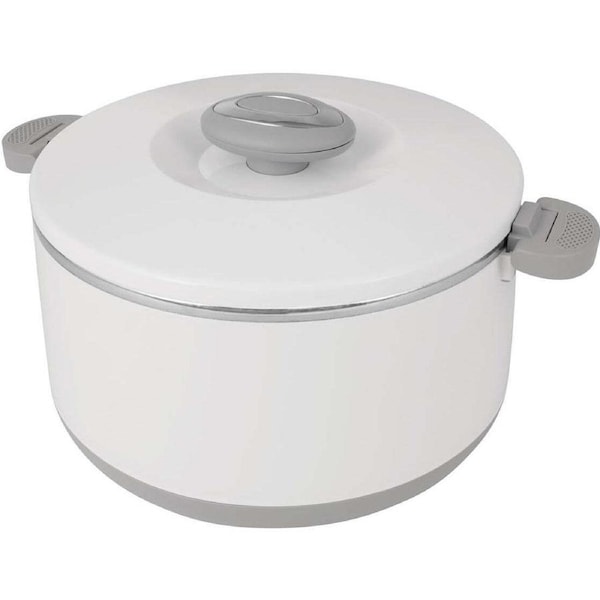 Pyrolux 2L Round Food Warmer Rice/Soup Kitchen Insulated Serving Dish White