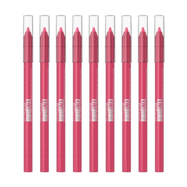 9x Maybelline Tattoo Gel Pencil Eyeliner 1.3g 813 Punchy Pink
