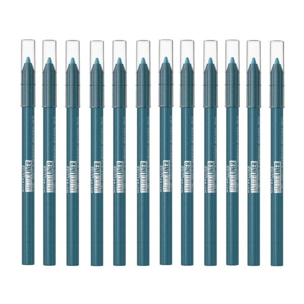 12x Maybelline Tattoo Gel Pencil Eyeliner 1.3g 814 Blue Disco