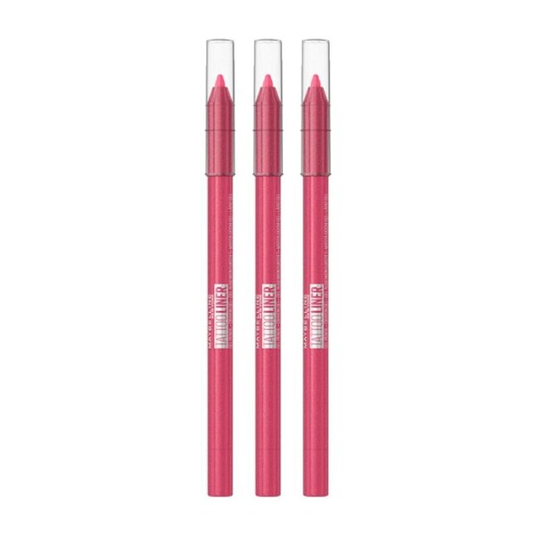 3x Maybelline Tattoo Gel Pencil Eyeliner 1.3g 813 Punchy Pink
