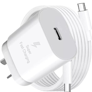 White PD 25W Fast Charger Power Adapter Samsung Type C Wall USB-C