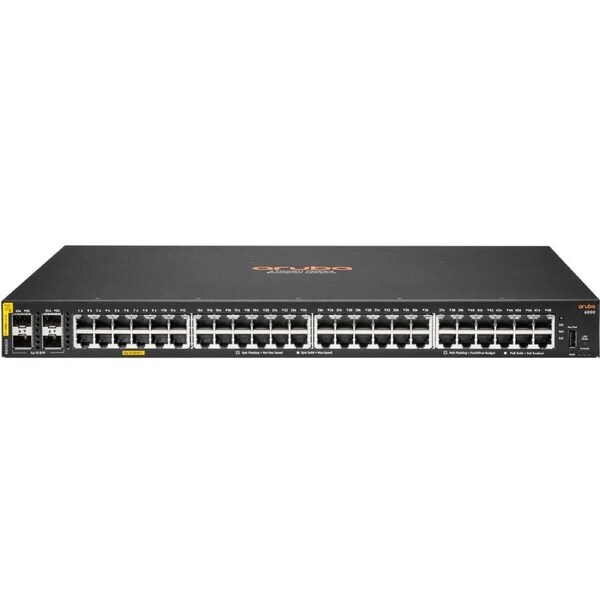 Aruba CX 6000 48 Ports Manageable Ethernet Switch - Gigabit Ethernet, 10 Gigabit Ethernet - 10/100/1000Base-T, 10GBase-X - 3 Layer Supported - - 4 -