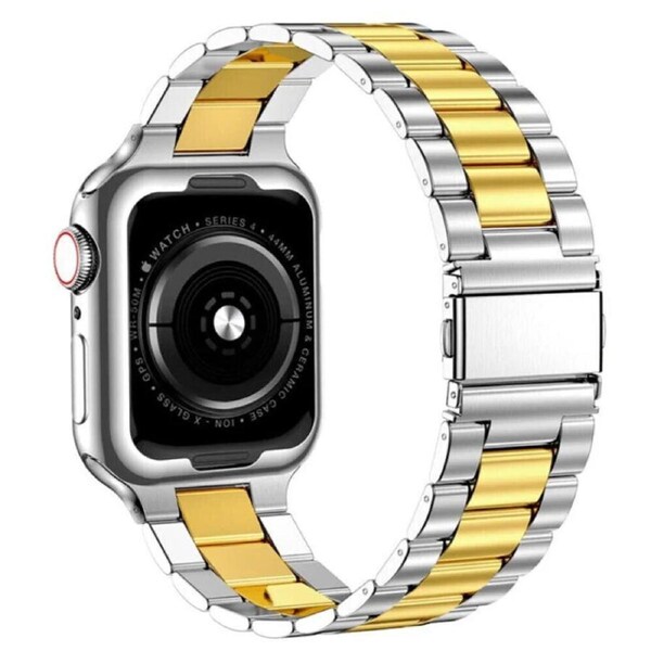 Apple Watch Band iWatch Stainless Steel Series 9 8 7 Ultra SE Titanium 42mm/44mm/45mm/49mm Silver + Gold