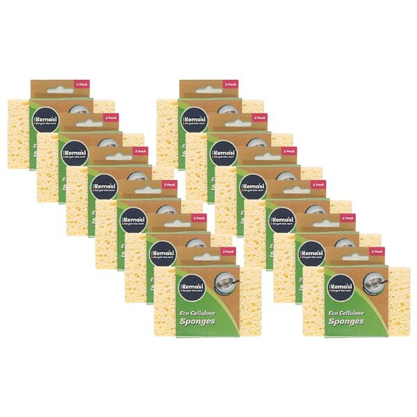 24pc kemasi Eco Cellulose Multipurpose Sponge Home Kitchen Dishwashing Cleaning