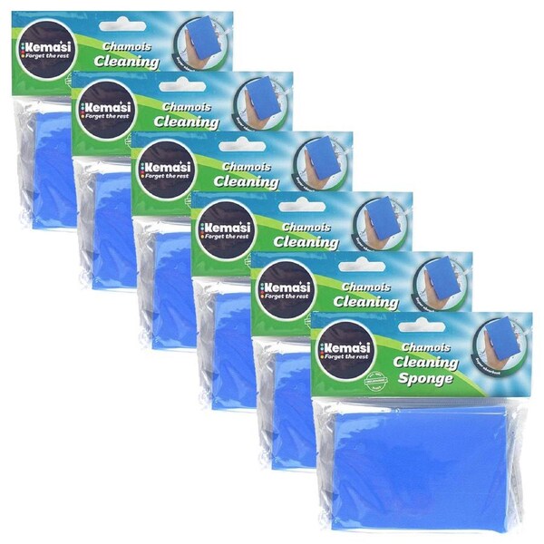 6x kemasi Chamois Multipurpose Cleaning Sponge Home Bathroom Kitchen Dishwashing