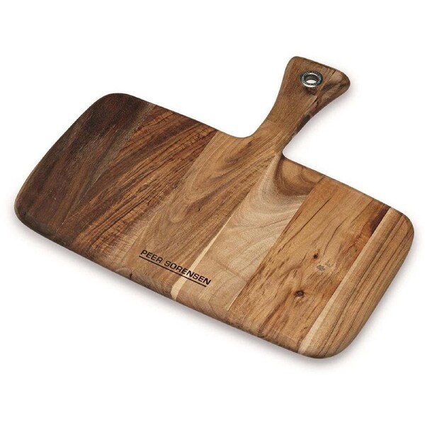 Peer Sorensen Acacia Wood Rectangular Serving Board w/ Handle Paddle Tray Brown