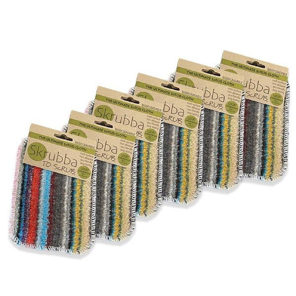 6x Skrubba Original Multipurpose Cleaning Cloth Assorted
