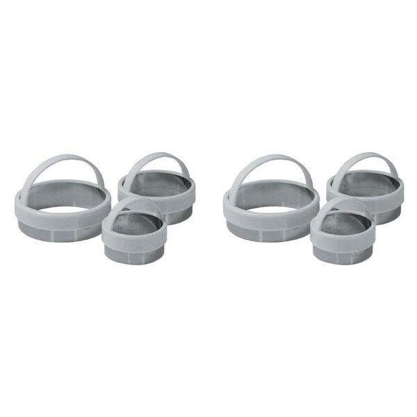 2x 3pc Avanti Straight Edge SS Plastic 10/6/4.5cm Cookie Cutter Baking Mould Set