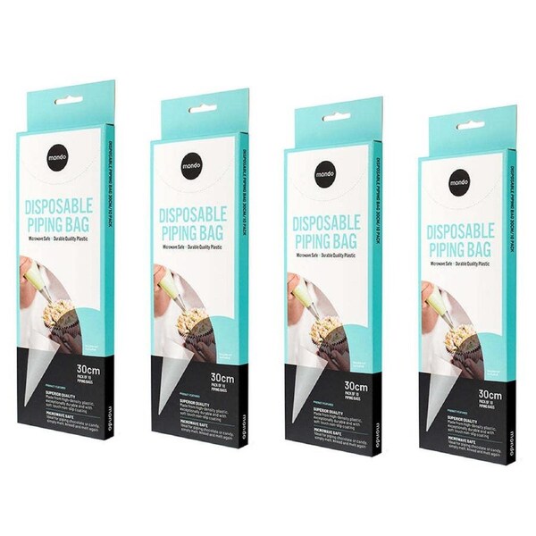 4x 10PK Mondo 30cm Disposable Icing Frosting Piping Bag Decorating Pastry Clear