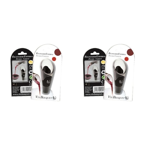 2x Vin Bouquet Red Wine Bottle Pourer Aerator Dispenser Lid Spout Barware Clear