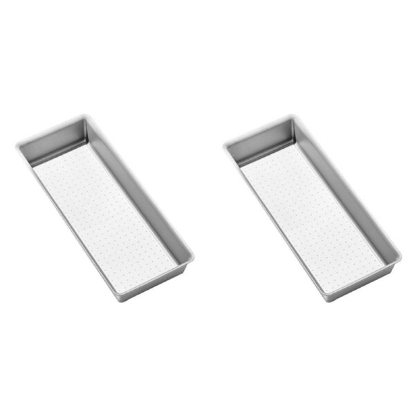2x Madesmart 38.2cm Kitchen/Office Bin w/Non-Slip Lining Rectangle Organiser Lrg