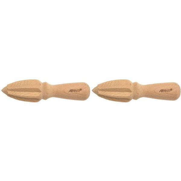 2x Avanti Beechwood 15.5cm European Citrus Reamer/Squeezer Lemon Juicer Natural