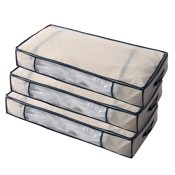 Takara Vacuum Storage Bag Jumbo 3 Pack Opaque & Beige 95x45x15cm