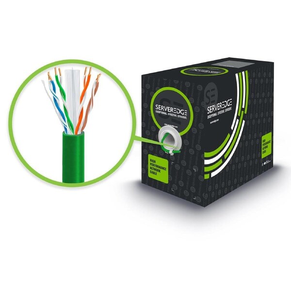 Serveredge Cat6 305M Network Cable Utp Solid Pvc 23Awg Green