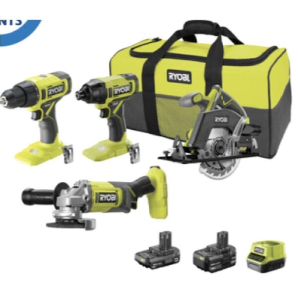 Ryobi 18V ONE+ 4-Piece power tool Kit R18X4C1422B