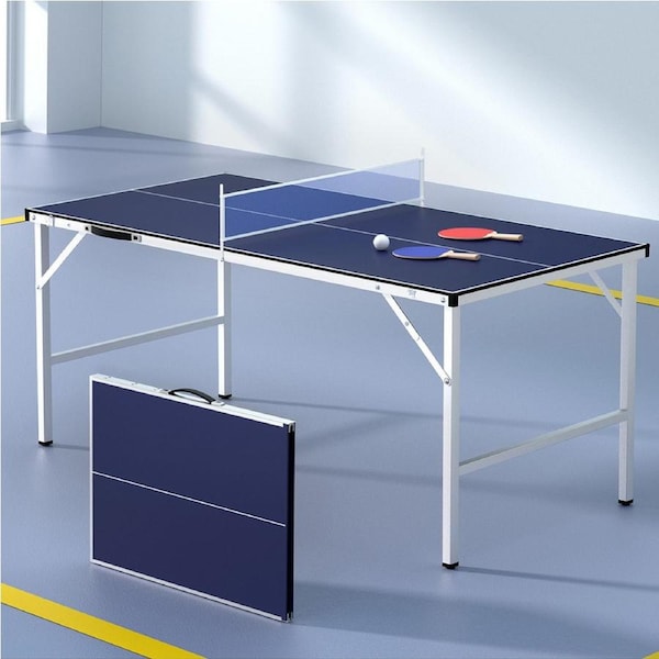 152cm Everfit Table Tennis Ping Pong Table Portable Foldable Family Game Home Indoor