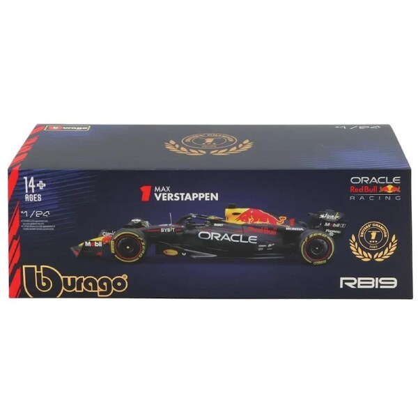 Bburago Formula Racing 2023 F-1 Red Bull Racing RB-19 #1 Max Verstappen Champion 1:24 Scale Diecast Vehicle