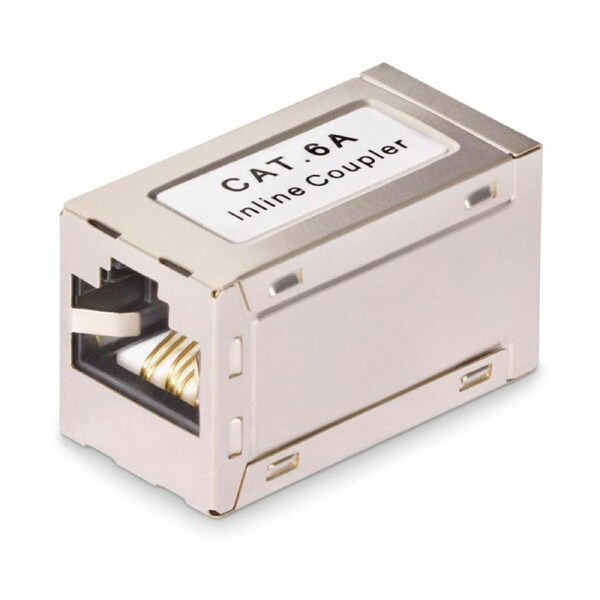 StarTech.com Shielded RJ45 Coupler, Inline Cat6a Coupler, Female to Female (F/F) T568B Pinout, Shielded Ethernet Cable Extension