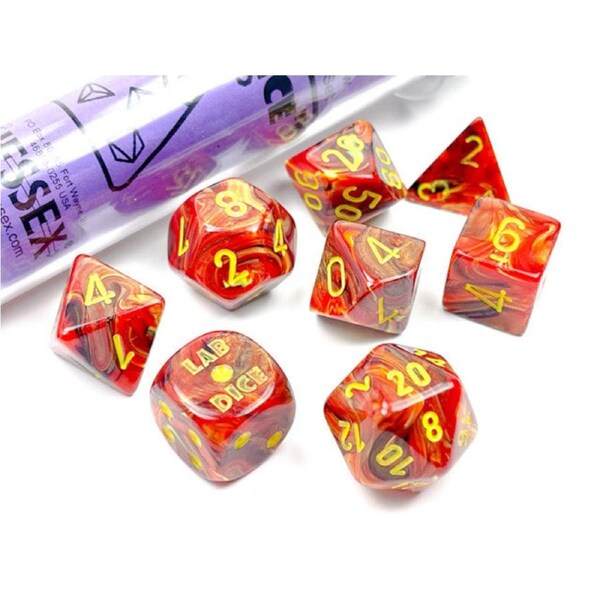 CHX 30050 D7-Die Set Vortex Polyhedral Underworld/yellow 7-Die Set (with bonus die)