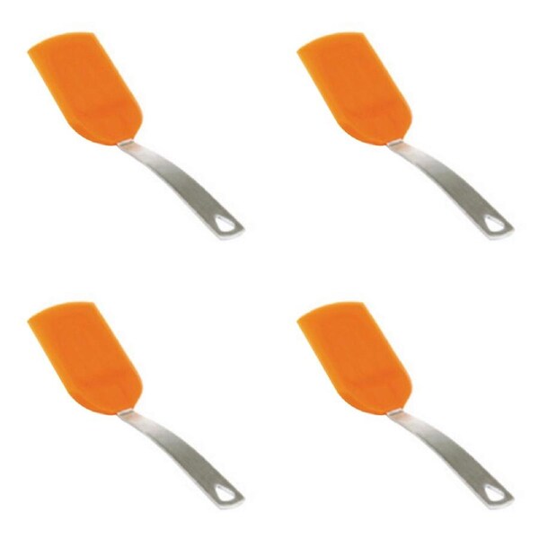 4x Cuisena 17cm Mini S/S Silicone Turner Kitchen Frying/Cooking Utensil Assorted