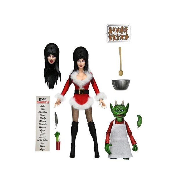 Neca Elvira Very Scary Christmas 8'' Clothed Action Figure Toy Playset 17+