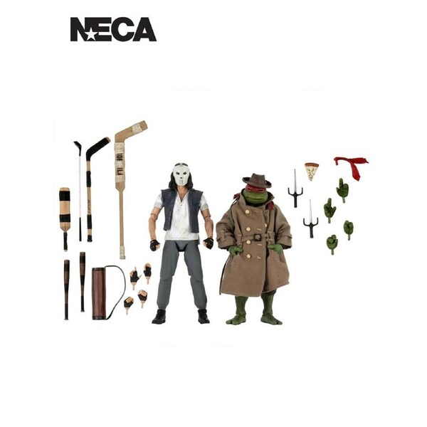 Neca TMNT Disguise 2 Casey Jones & Raphael 7'' Scale Action Figure Play Toy 14+