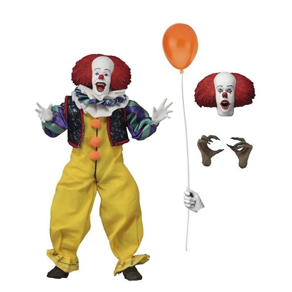 Neca IT 1990 Movie Pennywise 8'' Clothed Action Figure Playset Fun Toy 17+