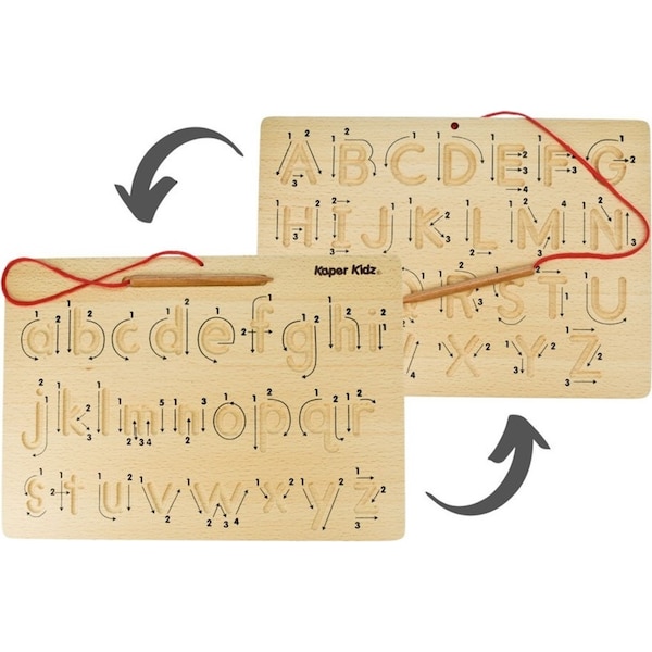 Kaper Kidz Double Sided Wooden Alphabet Tracing Board Kids/Childrens Toy 18M+