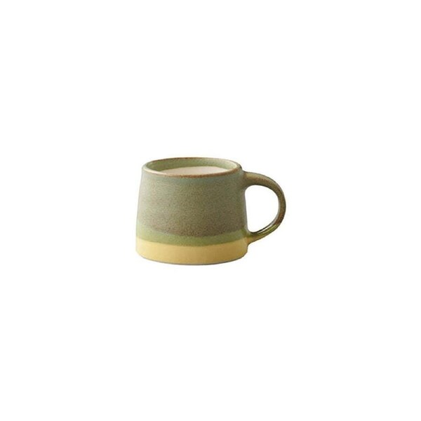 Kinto Slow Coffee Style 110ml Mug Porcelain Drink Cup w/Handle Moss Green/Yellow