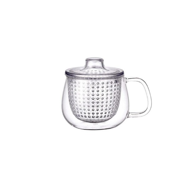 Kinto Unitea Unimug 350ml Brewing Tea Glass Mug w/ Plastic Strainer Clear Small