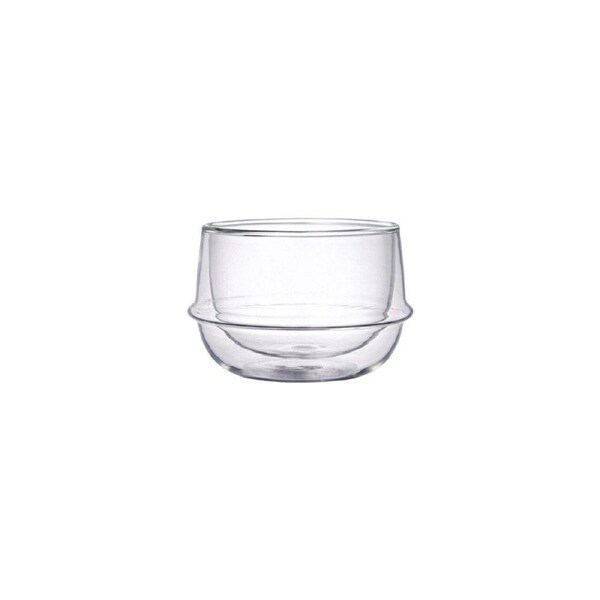 Kinto Kronos Double Walled 200ml Glass Tea Cup Mug Drink Glassware Round Clear