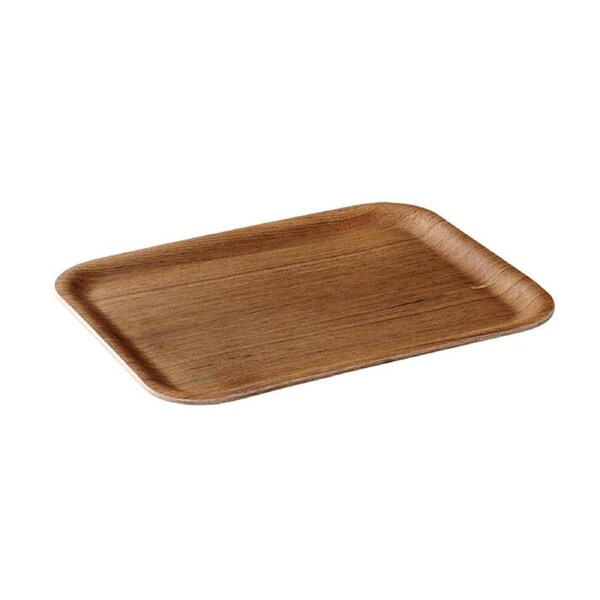 Kinto Teak Plywood Non-Slip Tray Food/Drinks Serving Rectangular 32cm Natural