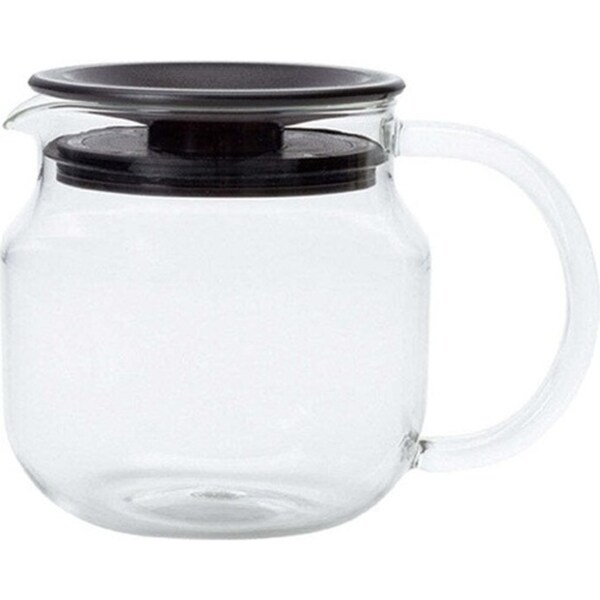 Kinto Unitea One Touch Rounded Teapot Container w/ Lid/Handle 450ml/14cm Brown