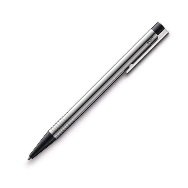 Lamy Logo Ballpoint Pen Medium-1mm Nib Tip Stationery Matt Stainless Steel/Black