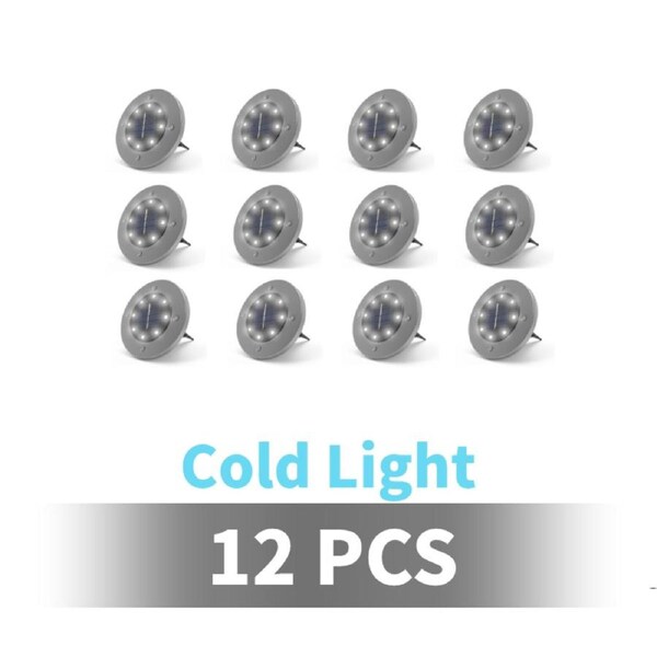 4/8/12/16/24 Pack Outdoor Solar Lights LED Waterproof Garden Ground Cold/Warm Light Cold / 12